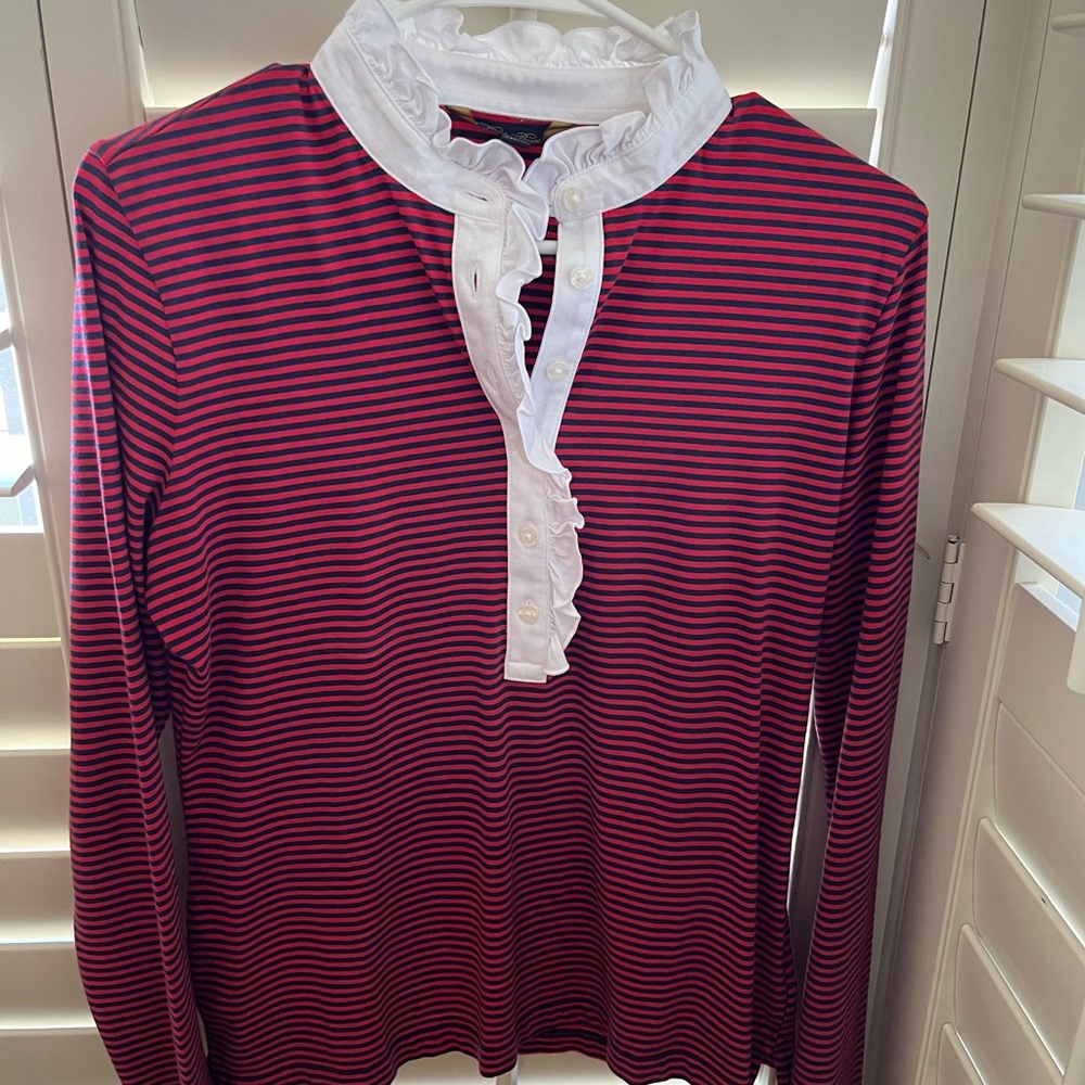 Brooks Brothers red and navy cotton shirt (S).